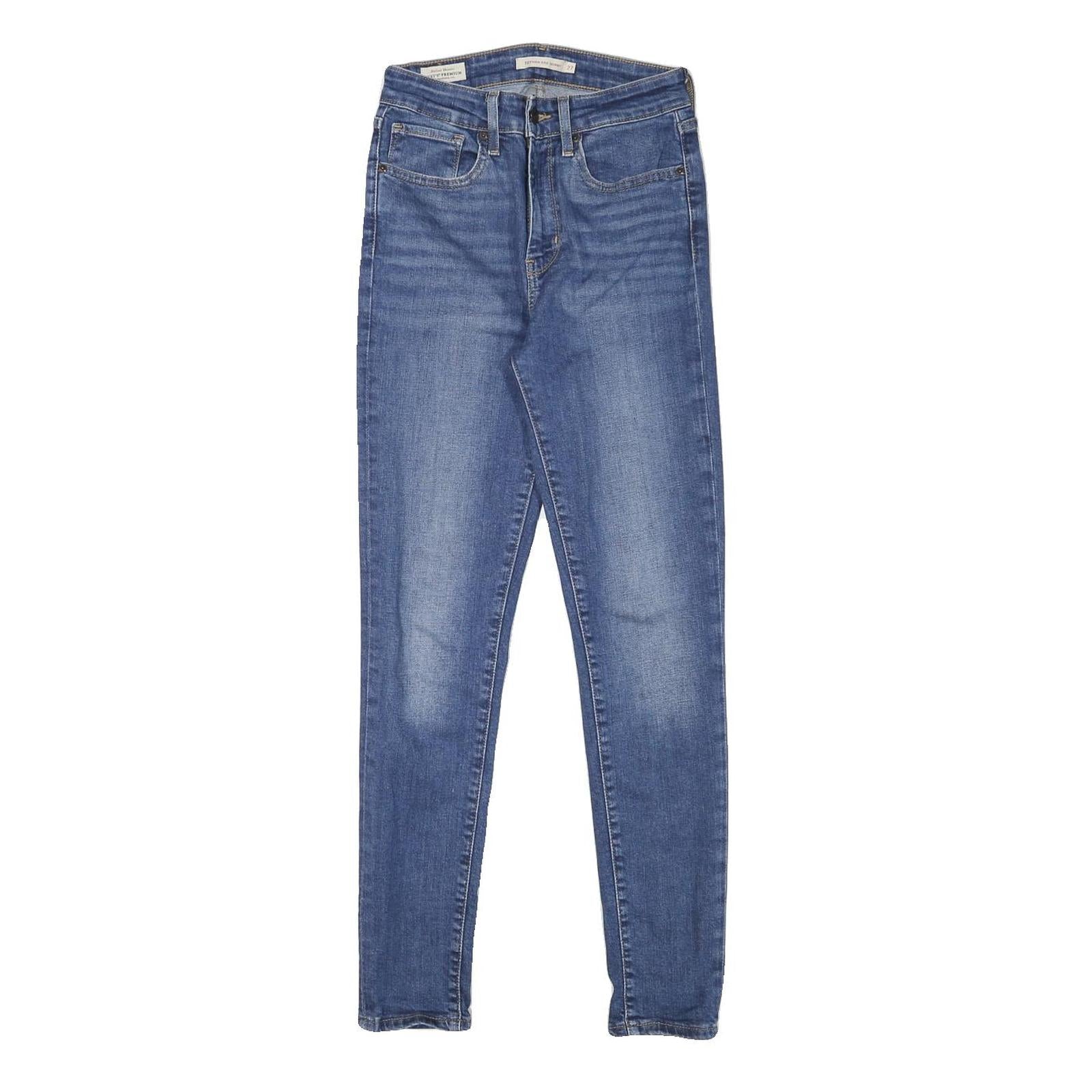 LEVI'S Womens Blue Slim Skinny Denim Medium W24 L28 Classic Fit Zip Jeans