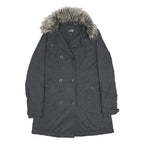 THE NORTH FACE Womens Grey Jacket M Polyester Blend Wool Look Zip Closure Faux