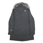 THE NORTH FACE Womens Grey Jacket M Polyester Blend Wool Look Zip Closure Faux