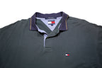 TOMMY HILFIGER Mens Blue Short Sleeve Plain L Cotton Polo Shirt Classic