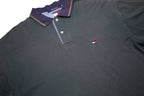 TOMMY HILFIGER Mens Blue Short Sleeve Plain L Cotton Polo Shirt Classic