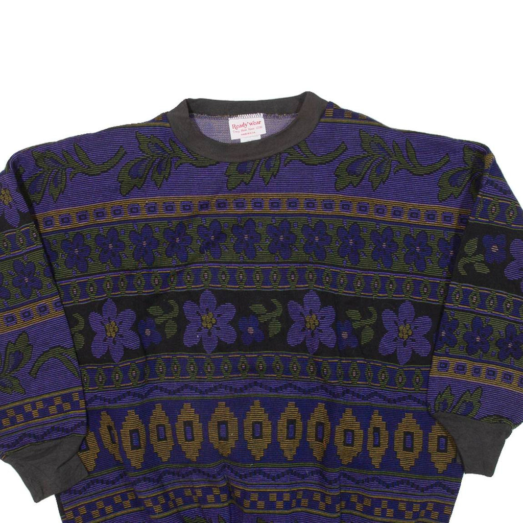 Crazy Print Womens Sweatshirt Purple ONE SIZE