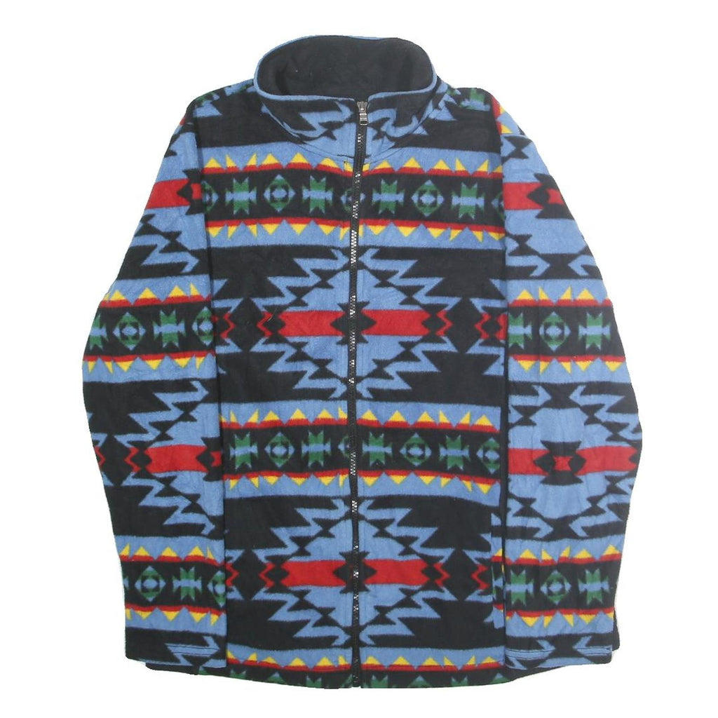 CHAPS Womens Blue Black Red Printed Polyester Jacket XL Zip Outerwear
