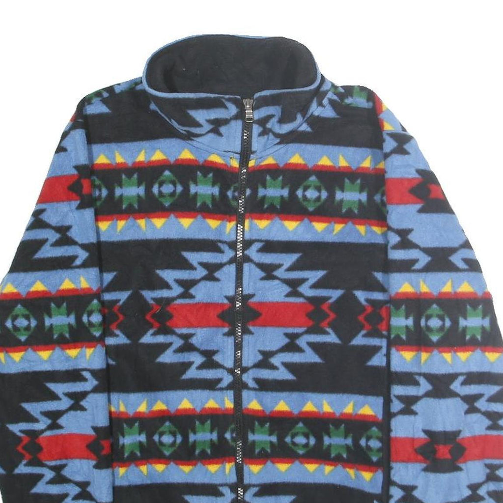 CHAPS Womens Blue Black Red Printed Polyester Jacket XL Zip Outerwear