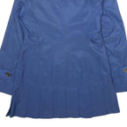 GUESS Womens Blue Button Cotton Blend Pleated Jacket S Stylish Classic Outerwear