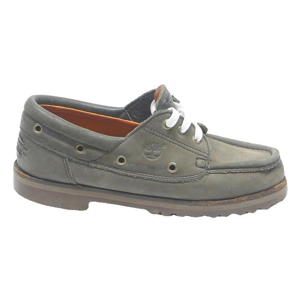 TIMBERLAND Classic Womens Boat Shoes Leather UK 6 Grey Casual Deck Style