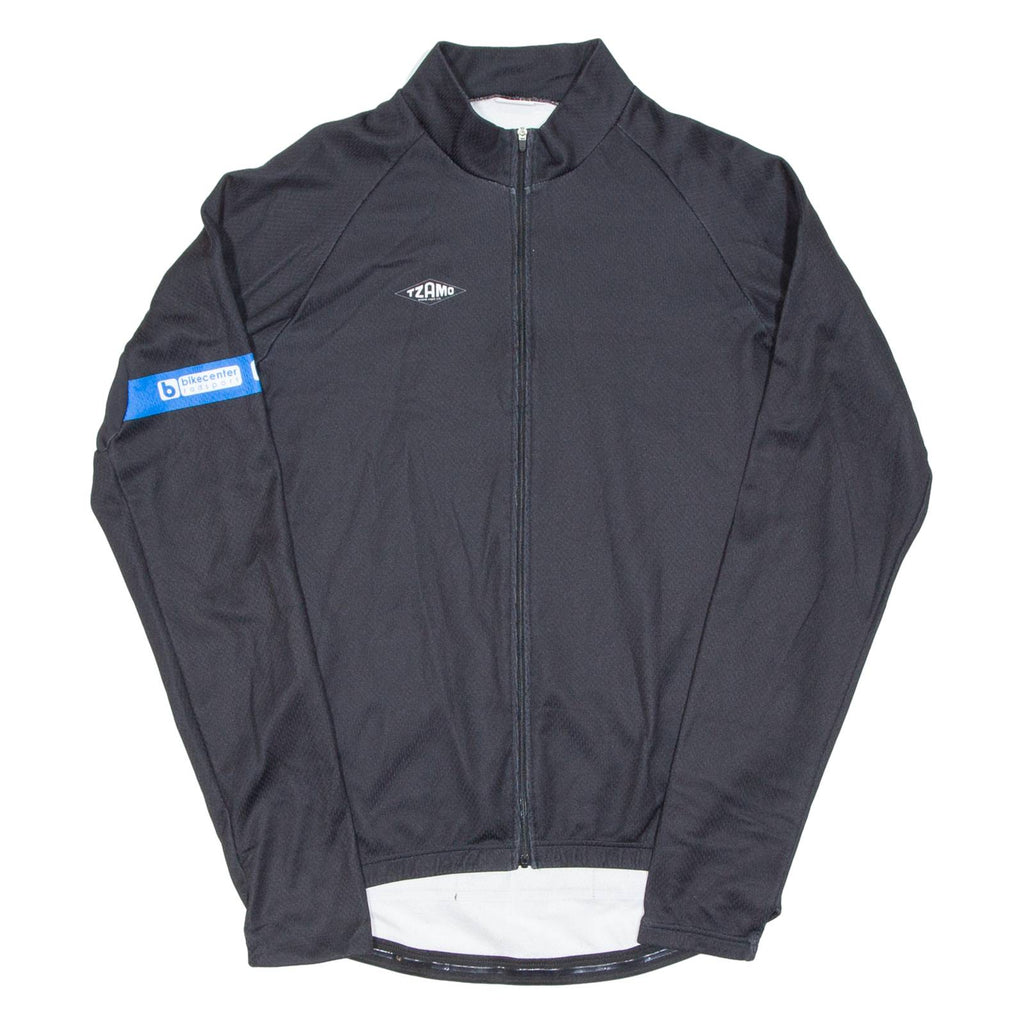 Cycling Mens Jersey Black Long Sleeve 1/2 Zip XL