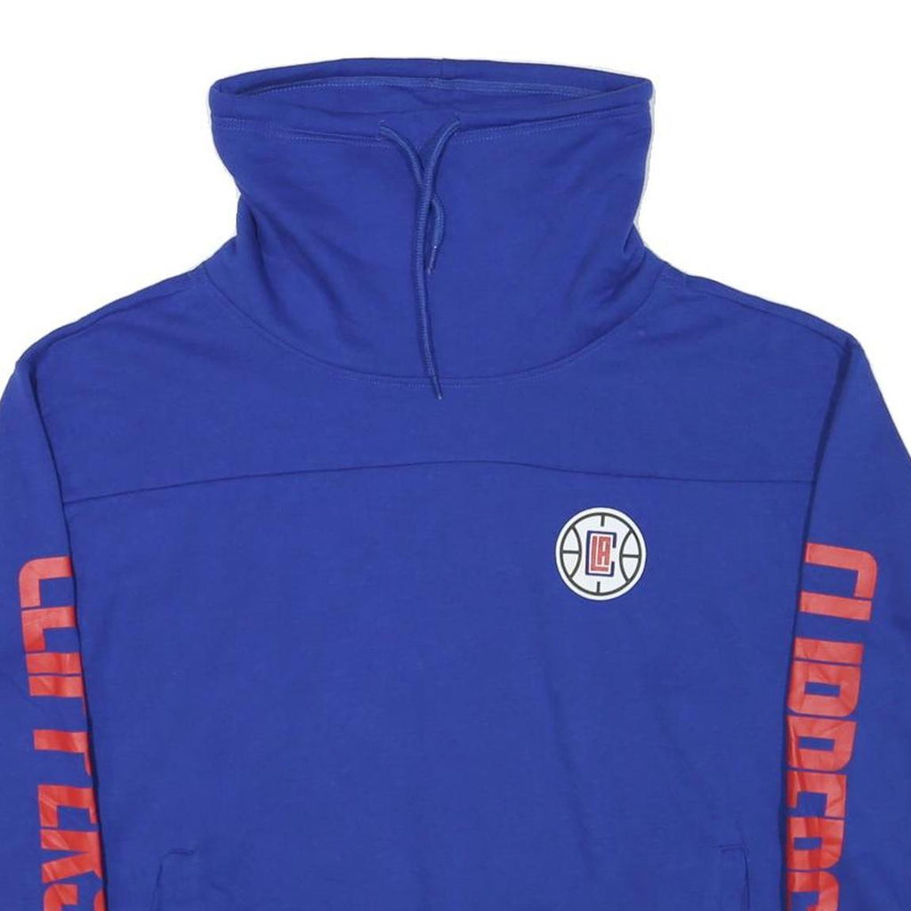 NBA Mens Blue LA Clippers Pullover Sweatshirt M Cotton Blend High Neck