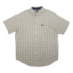 CHAPS RALPH LAUREN Mens Beige Checked Short Sleeve Shirt L Casual Cotton