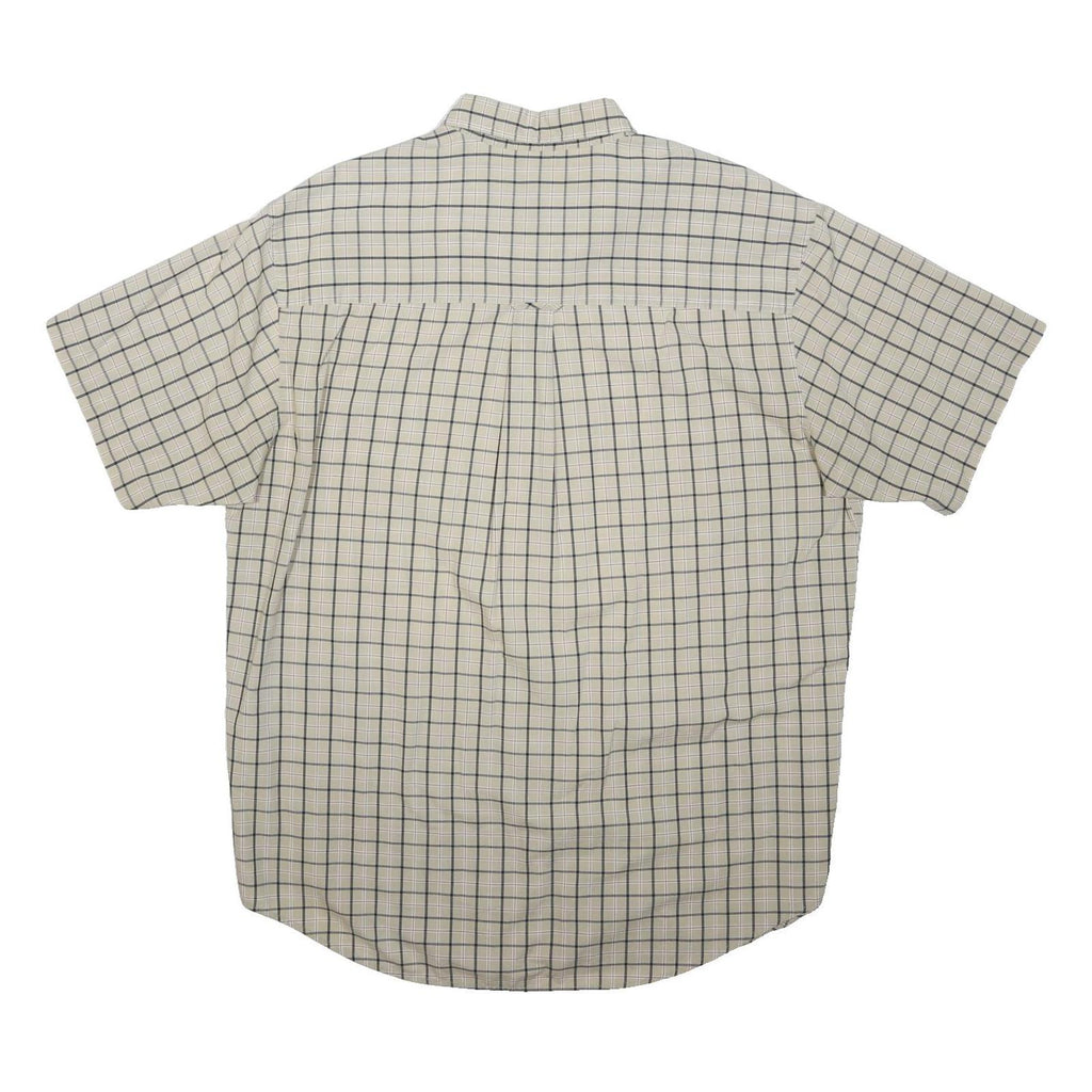 CHAPS RALPH LAUREN Mens Beige Checked Short Sleeve Shirt L Casual Cotton