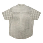 CHAPS RALPH LAUREN Mens Beige Checked Short Sleeve Shirt L Casual Cotton