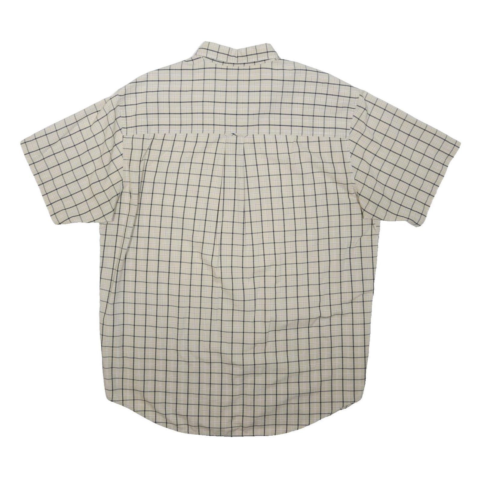 CHAPS RALPH LAUREN Mens Beige Checked Short Sleeve Shirt L Casual Cotton
