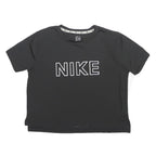 NIKE Womens Black Logo Print T-Shirt S Short Sleeve Crew Neck Sports Casual