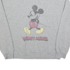 DISNEY Womens Grey Mickey Mouse Crew Neck 2XL Cotton Blend Sweatshirt Pullover