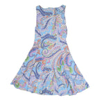 LAUREN RALPH LAUREN Womens Blue Paisley Fit & Flare Woven Sleeveless Midi Dress
