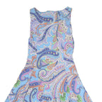 LAUREN RALPH LAUREN Womens Blue Paisley Fit & Flare Woven Sleeveless Midi Dress
