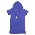 DKNY Womens Blue Hoodie Dress Cotton Blend Short Sleeve XS Casual Everyday