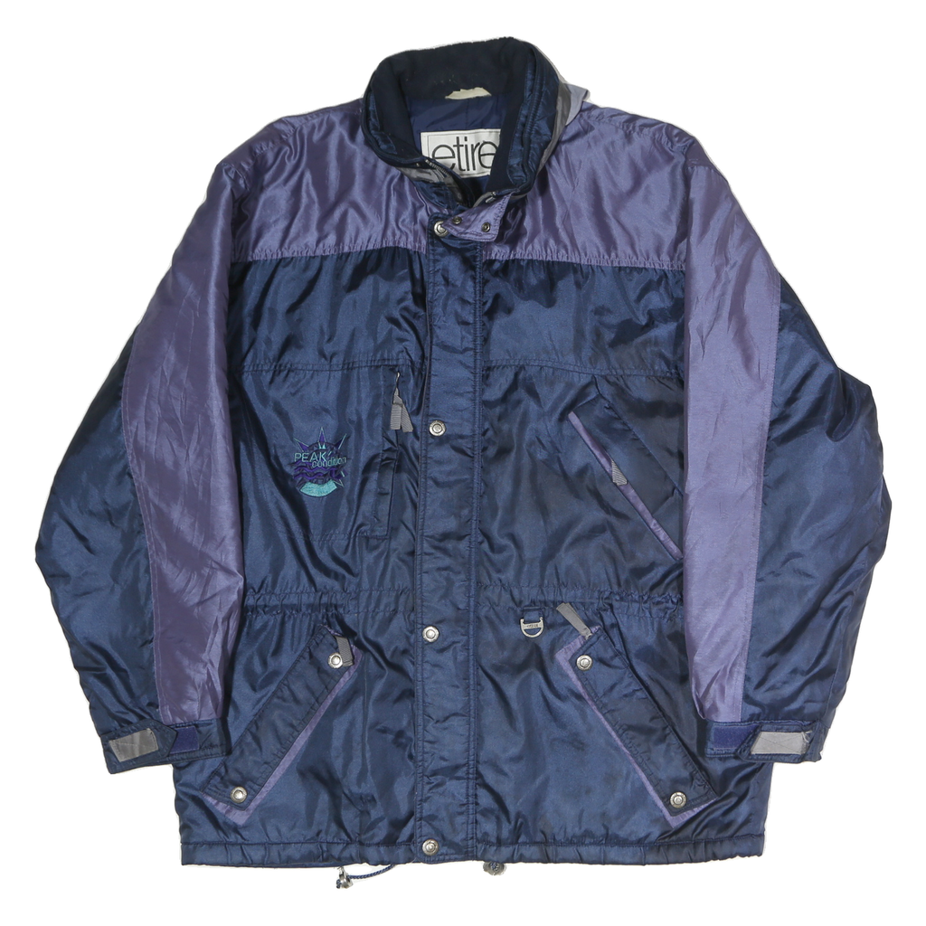 ETIREL Mens Blue & Purple Outdoor Zip Jacket XL Polyester Sportswear Winter