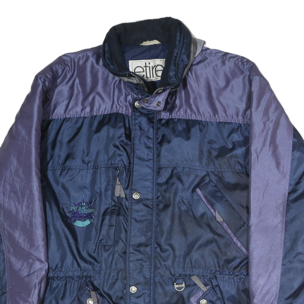 ETIREL Mens Blue & Purple Outdoor Zip Jacket XL Polyester Sportswear Winter