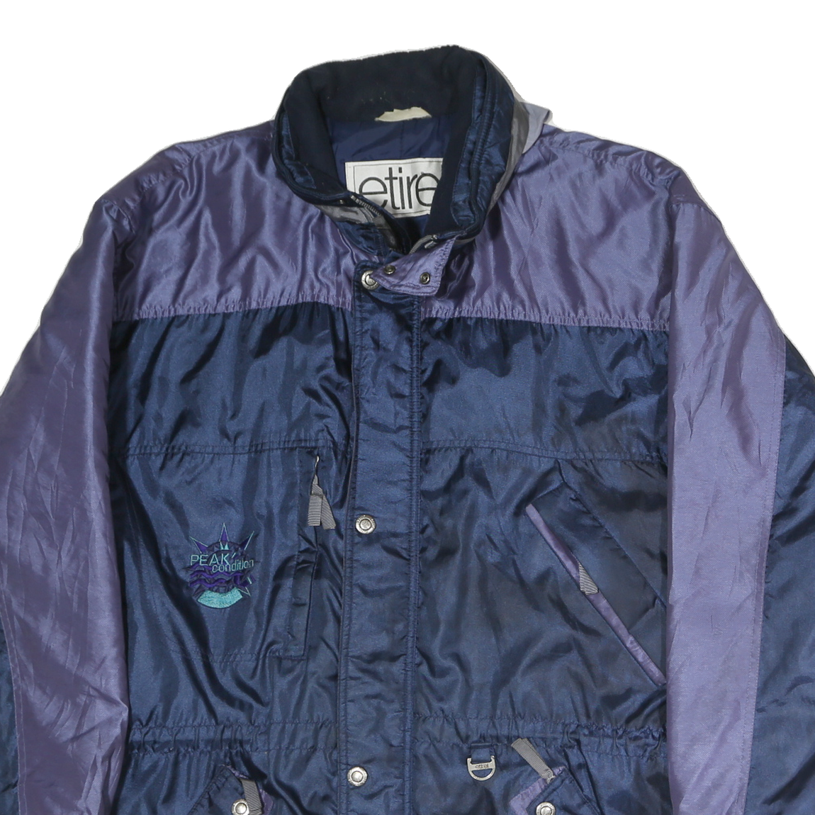 ETIREL Mens Blue & Purple Outdoor Zip Jacket XL Polyester Sportswear Winter