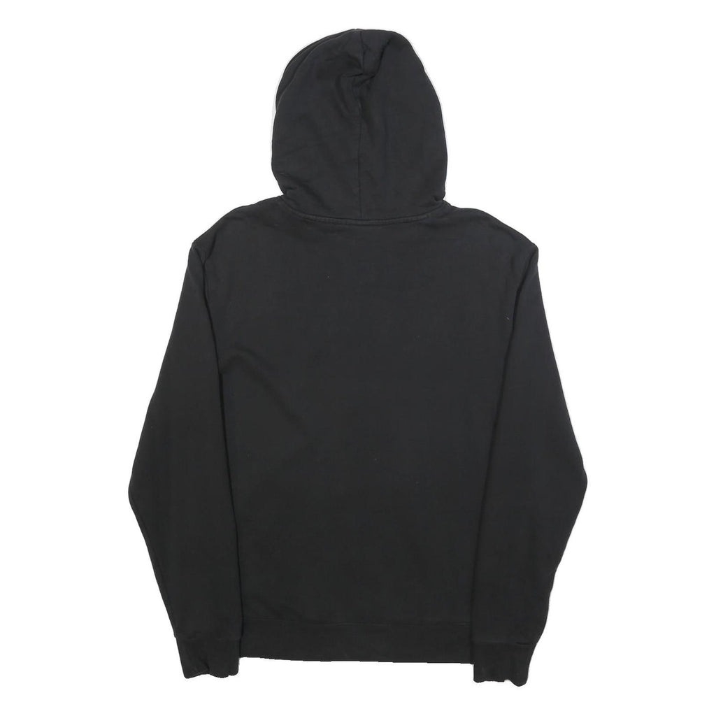 REEBOK Mens Black Hoodie M Cotton Blend Pullover Logo Print Casual