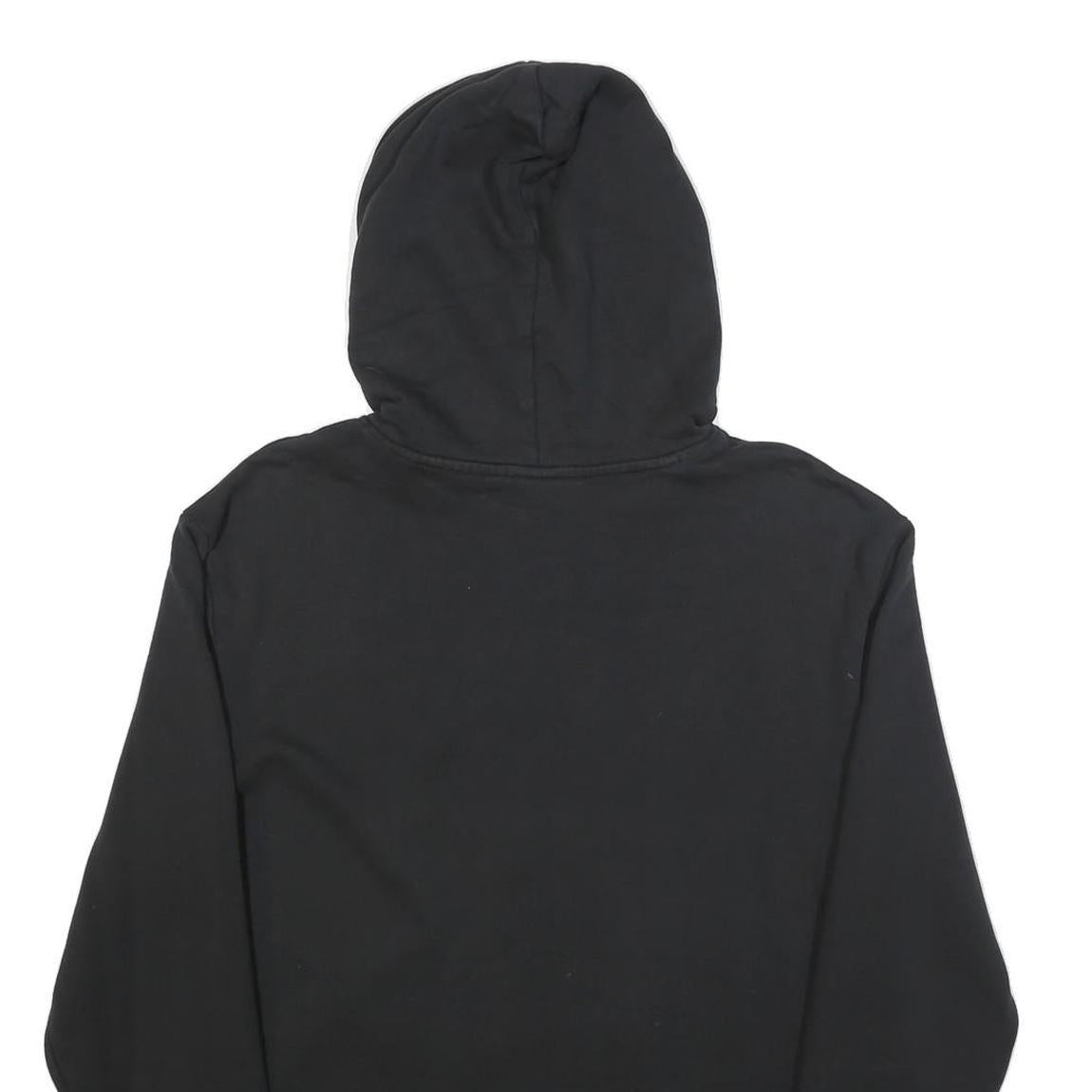 REEBOK Mens Black Hoodie M Cotton Blend Pullover Logo Print Casual