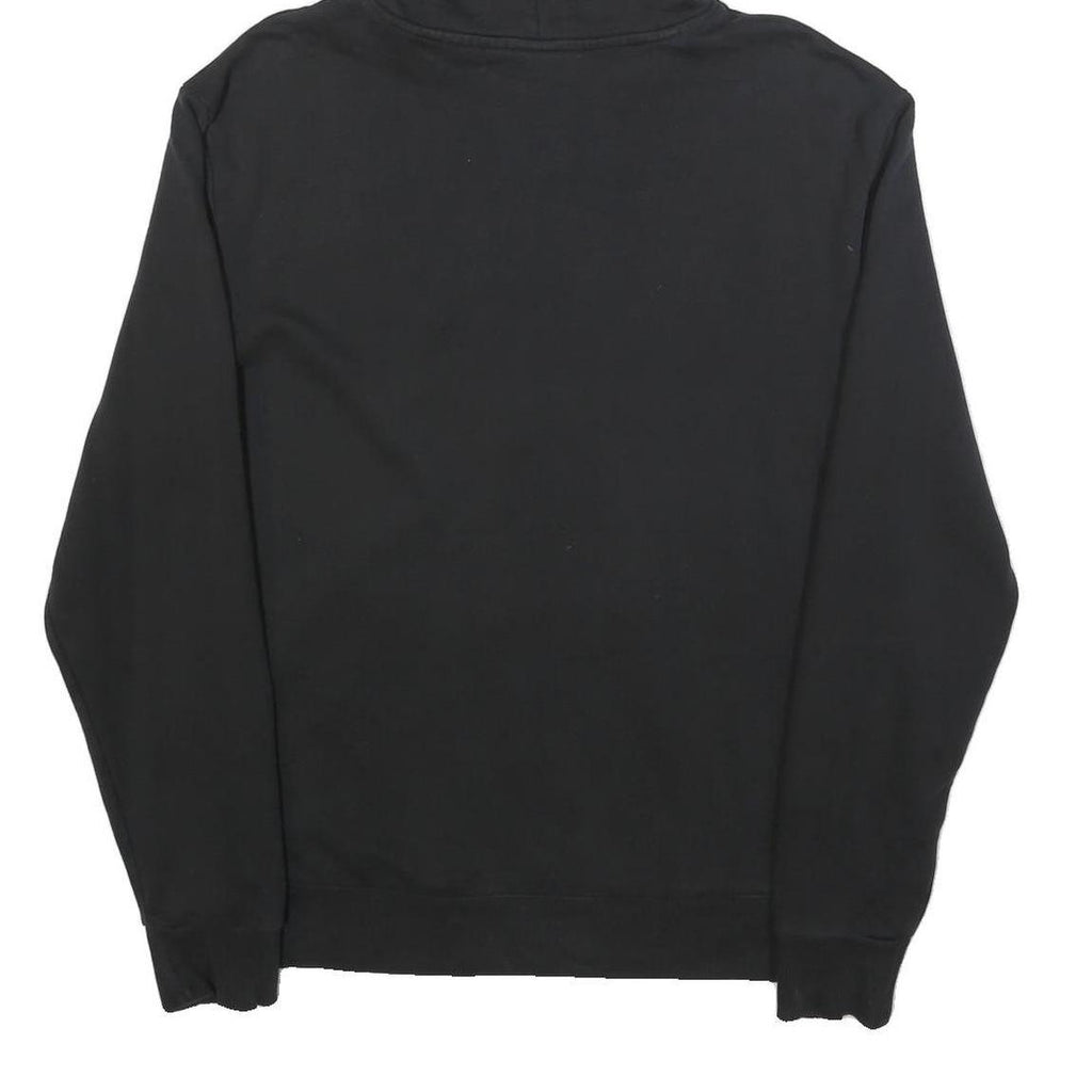 REEBOK Mens Black Hoodie M Cotton Blend Pullover Logo Print Casual