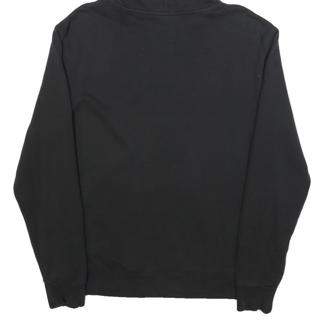 REEBOK Mens Black Hoodie M Cotton Blend Pullover Logo Print Casual