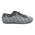DKNY Logo Print Womens Lace-Up Trainers Black & Grey Synthetic UK 8.5 Casual