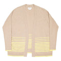 WHITE STUFF Womens Patterned Cardigan Beige Striped Tight Knit UK 10