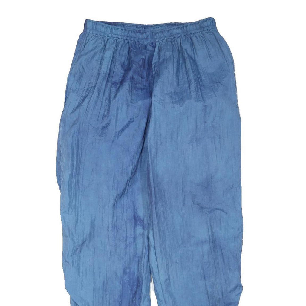 Mens Joggers Blue L W30 L32 Polyester Blend Relaxed Tapered Zip Hem