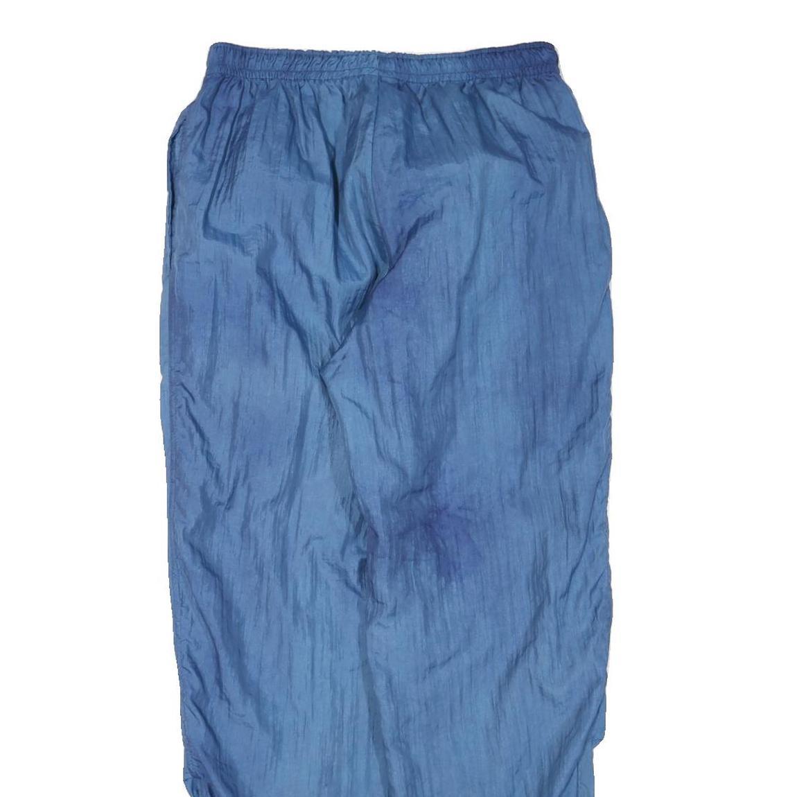 Mens Joggers Blue L W30 L32 Polyester Blend Relaxed Tapered Zip Hem