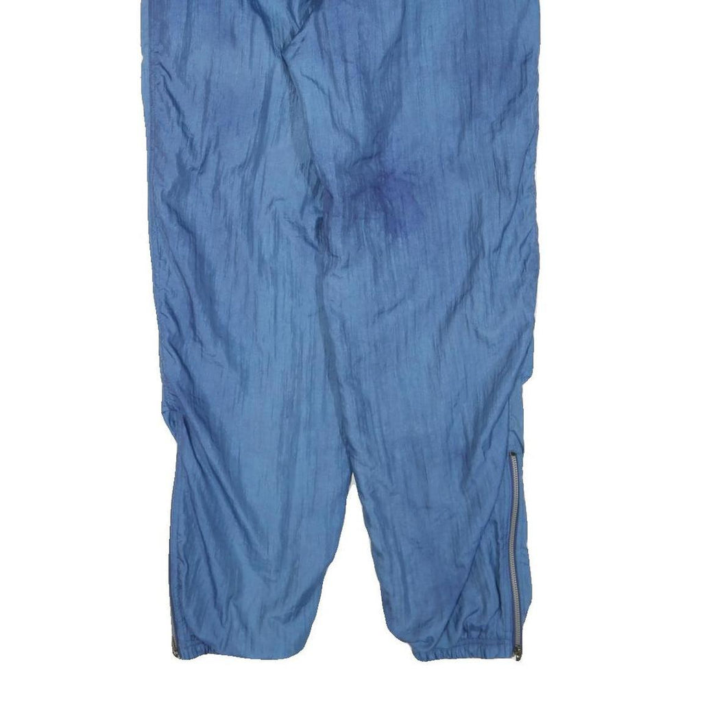 Mens Joggers Blue L W30 L32 Polyester Blend Relaxed Tapered Zip Hem