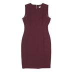 CALVIN KLEIN Womens Maroon Bodycon Polyester Blend Sleeveless Midi Dress M