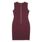 CALVIN KLEIN Womens Maroon Bodycon Polyester Blend Sleeveless Midi Dress M