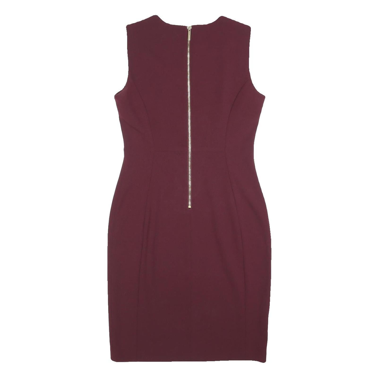 CALVIN KLEIN Womens Maroon Bodycon Polyester Blend Sleeveless Midi Dress M