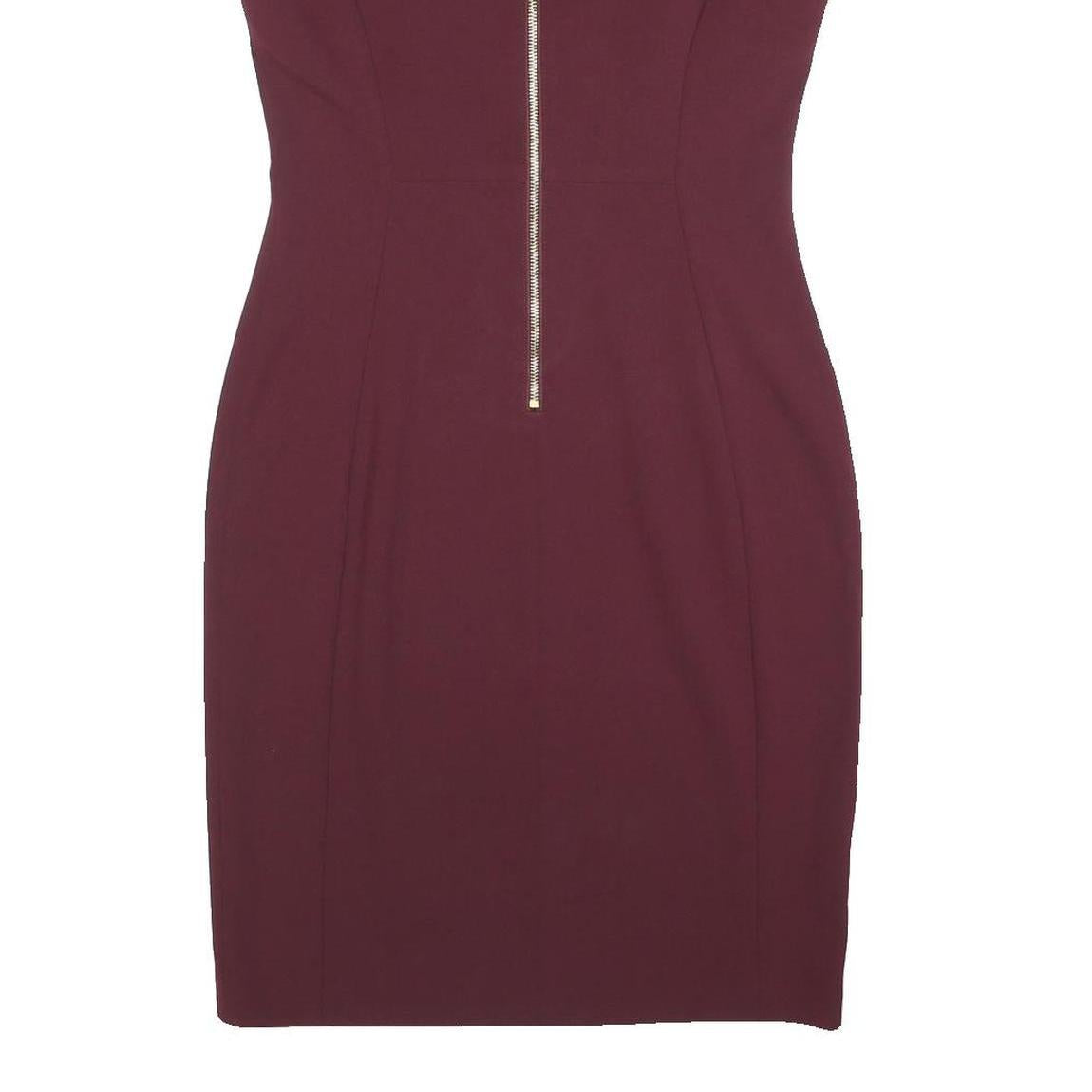 CALVIN KLEIN Womens Maroon Bodycon Polyester Blend Sleeveless Midi Dress M