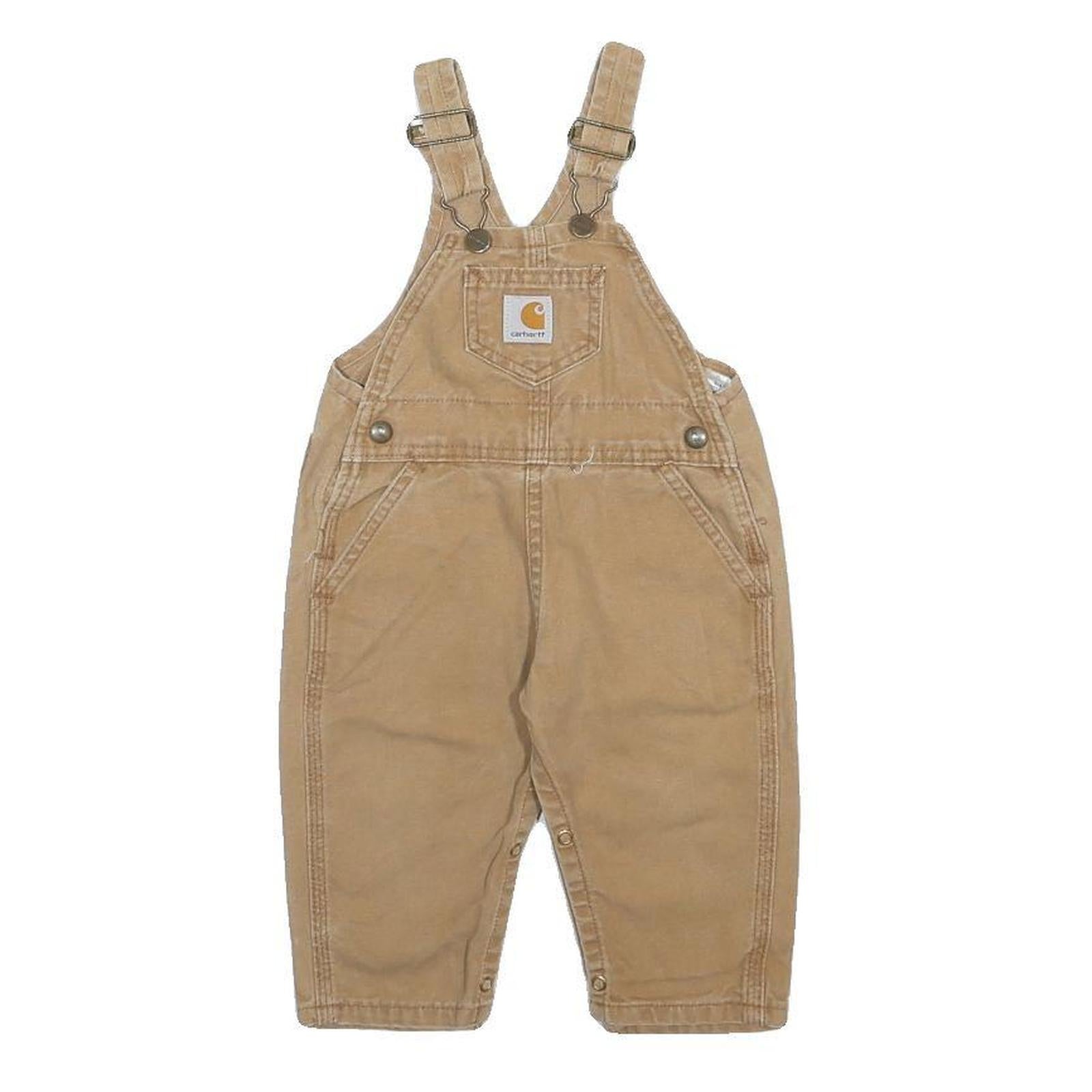 CARHARTT Boys Beige Cotton Dungarees Regular Fit Plain XXS W26 L10 Durable