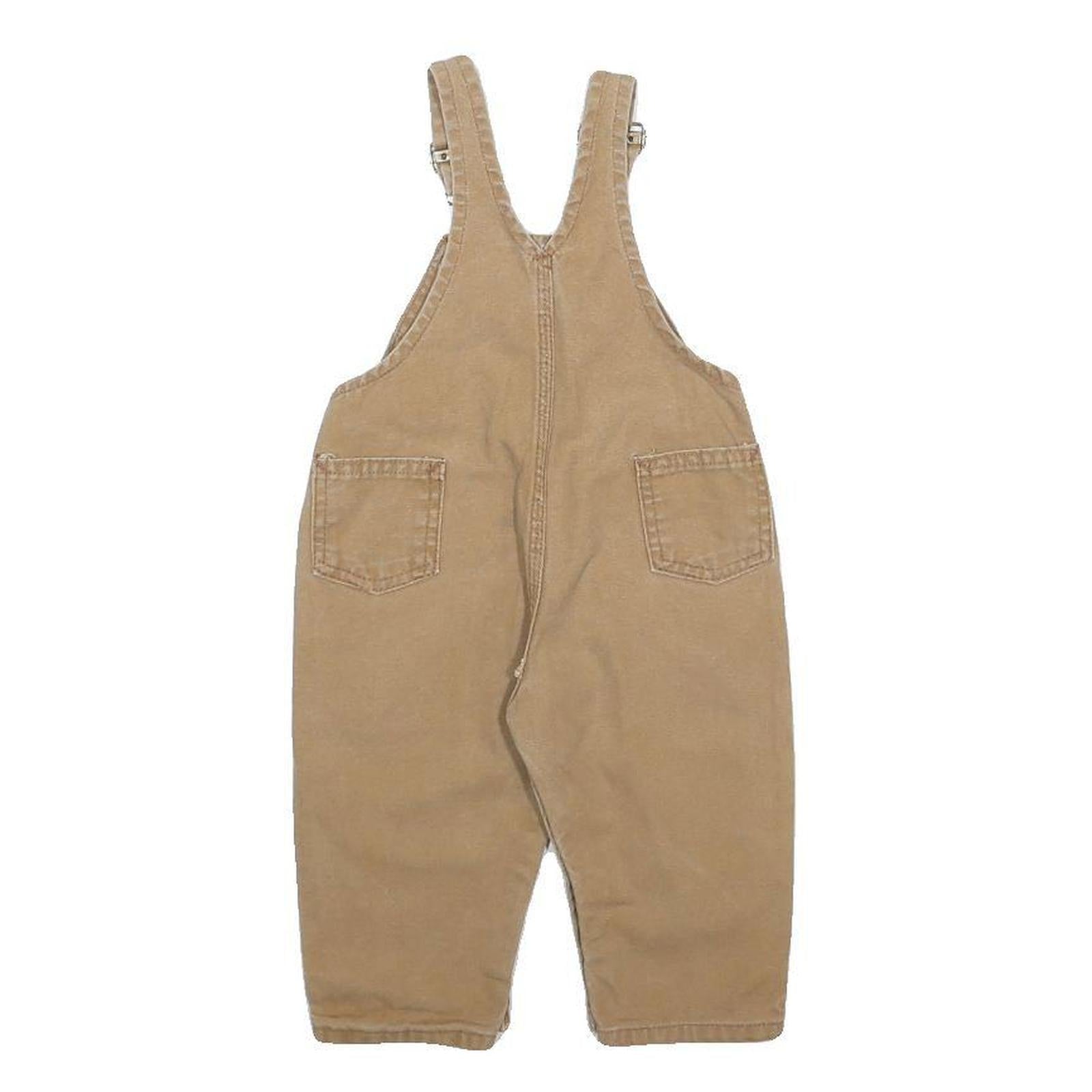 CARHARTT Boys Beige Cotton Dungarees Regular Fit Plain XXS W26 L10 Durable