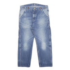 CARHARTT WIP Mens Jeans Blue Regular Straight Denim Medium W34 L26 Workwear Zip