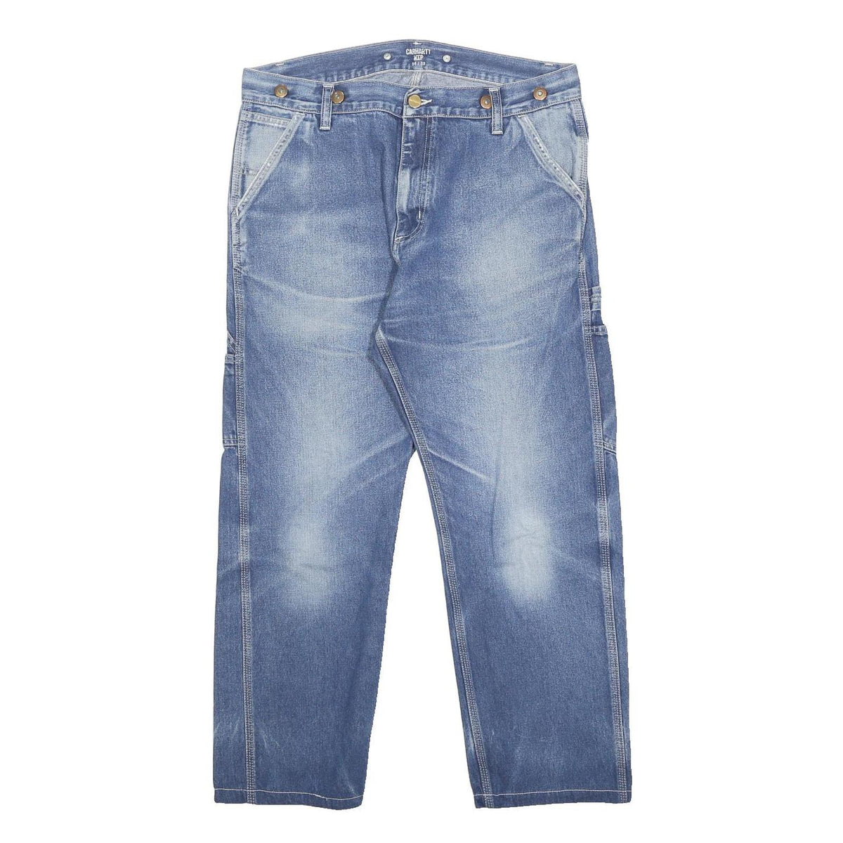 CARHARTT WIP Mens Jeans Blue Regular Straight Denim Medium W34 L26 Workwear Zip