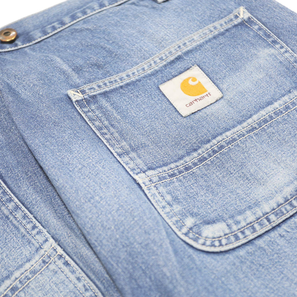 CARHARTT WIP Mens Jeans Blue Regular Straight Denim Medium W34 L26 Workwear Zip