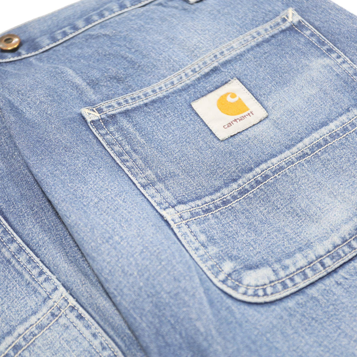 CARHARTT WIP Mens Jeans Blue Regular Straight Denim Medium W34 L26 Workwear Zip