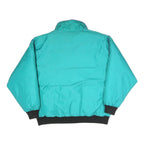 WOOLRICH Womens Turquoise & Black Reversible Puffer Jacket L Polyester Blend Zip