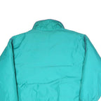 WOOLRICH Womens Turquoise & Black Reversible Puffer Jacket L Polyester Blend Zip
