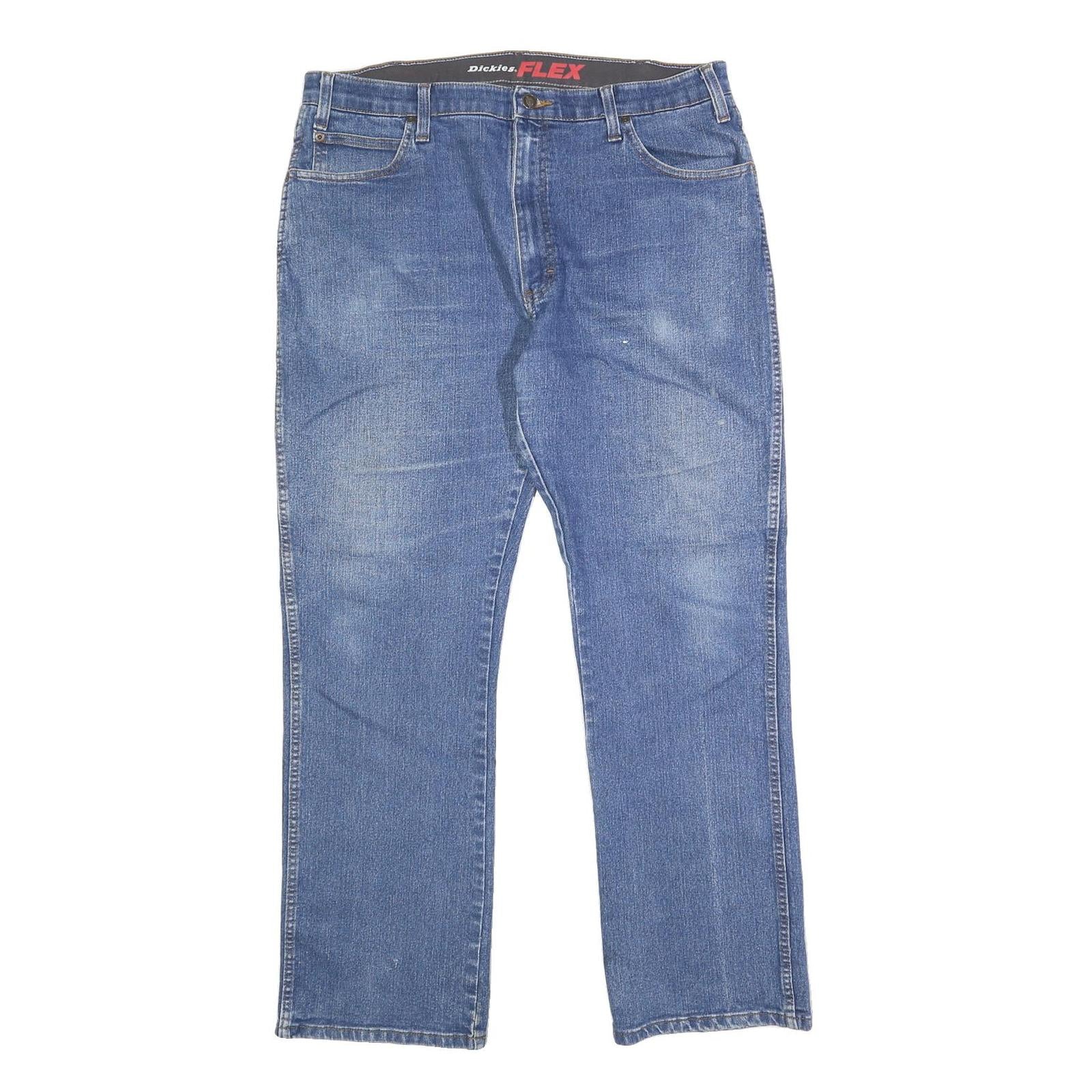 DICKIES Mens Jeans Blue Regular Straight Denim Medium W38 L32 Workwear