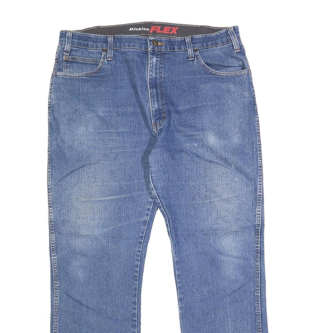 DICKIES Mens Jeans Blue Regular Straight Denim Medium W38 L32 Workwear