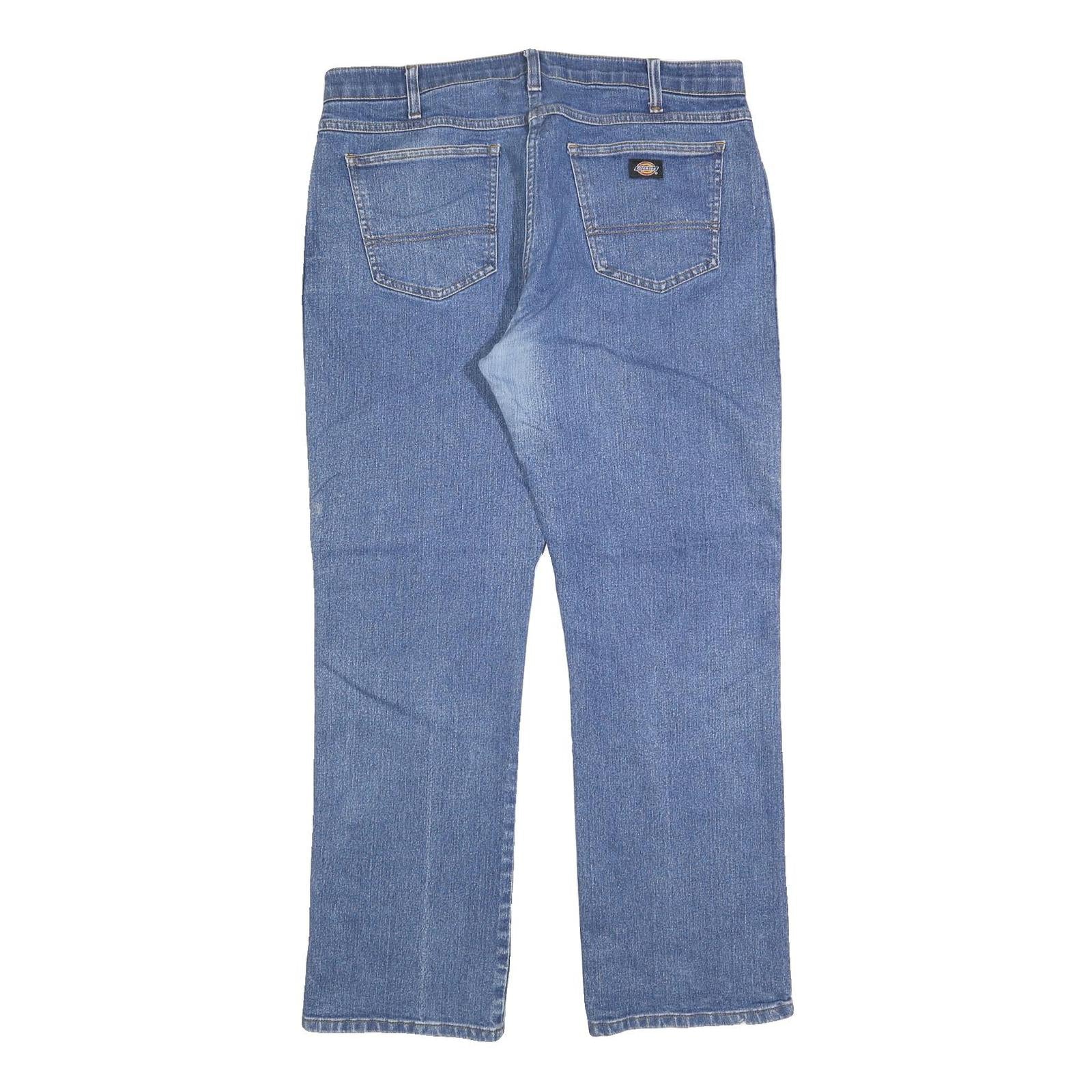 DICKIES Mens Jeans Blue Regular Straight Denim Medium W38 L32 Workwear