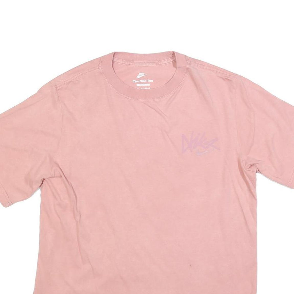 NIKE Mens Pink XS Short Sleeve Crew Neck Graphic T-Shirt Cotton Blend Comfort