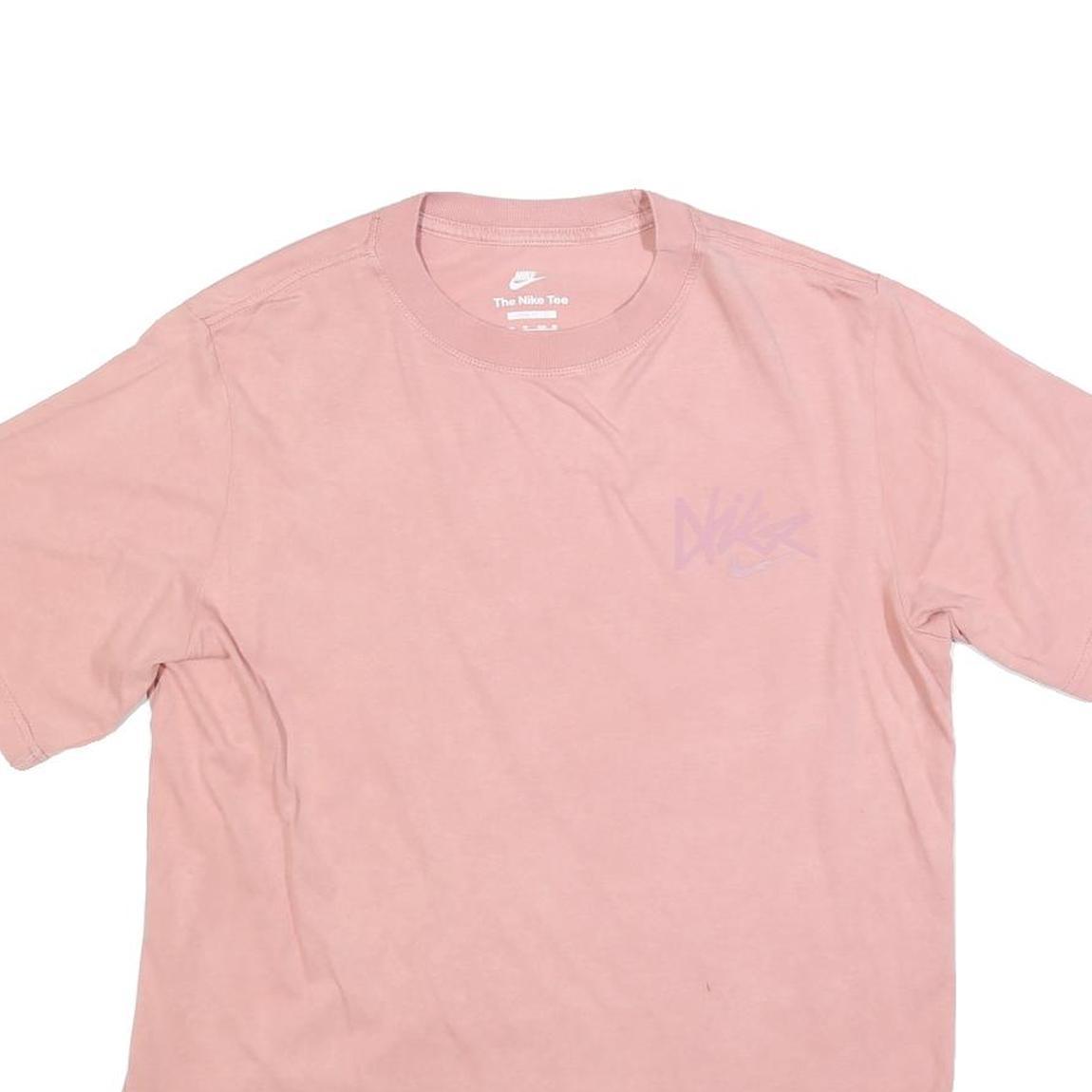 NIKE Mens Pink XS Short Sleeve Crew Neck Graphic T-Shirt Cotton Blend Comfort